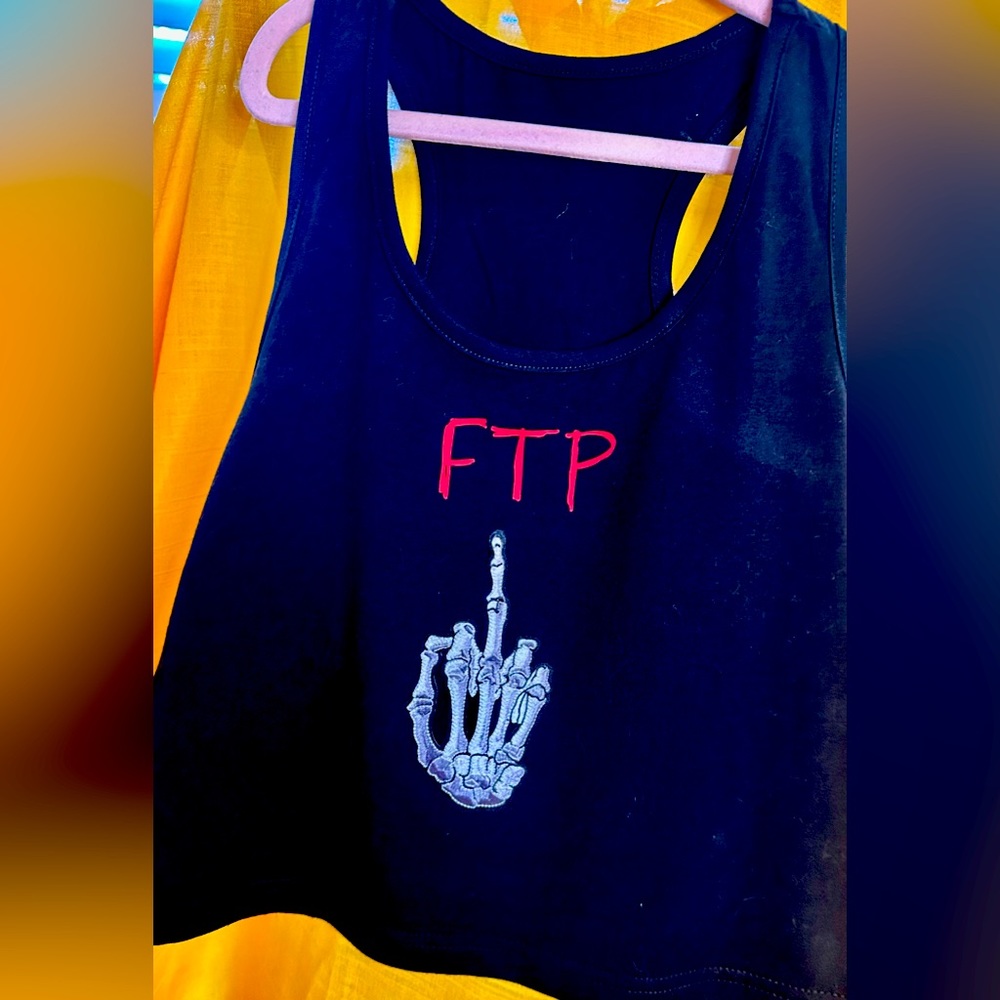 Black Crop Top-F*** the Population-$uicideboy$ Theme